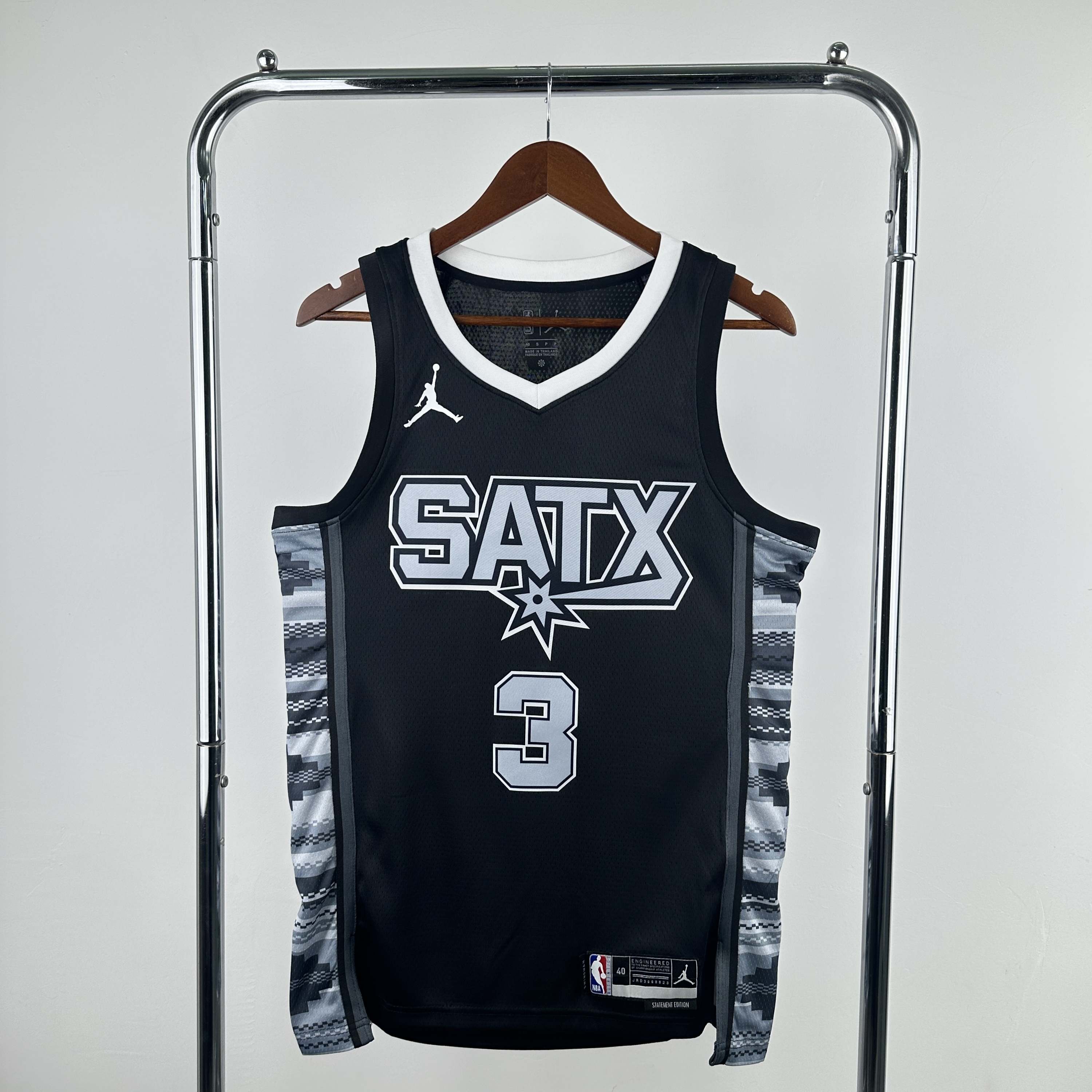 Men San Antonio Spurs #3 Paul Black Jordan style 2025 NBA Jersey